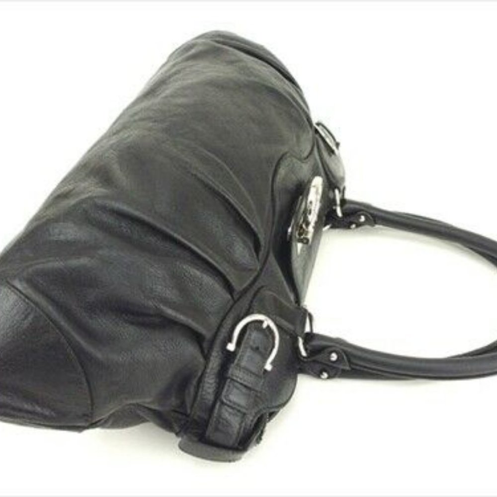 Salvatore Ferragamo bag Hand bag Ganchini Black Silver Authentic Used - Picture 7 of 9